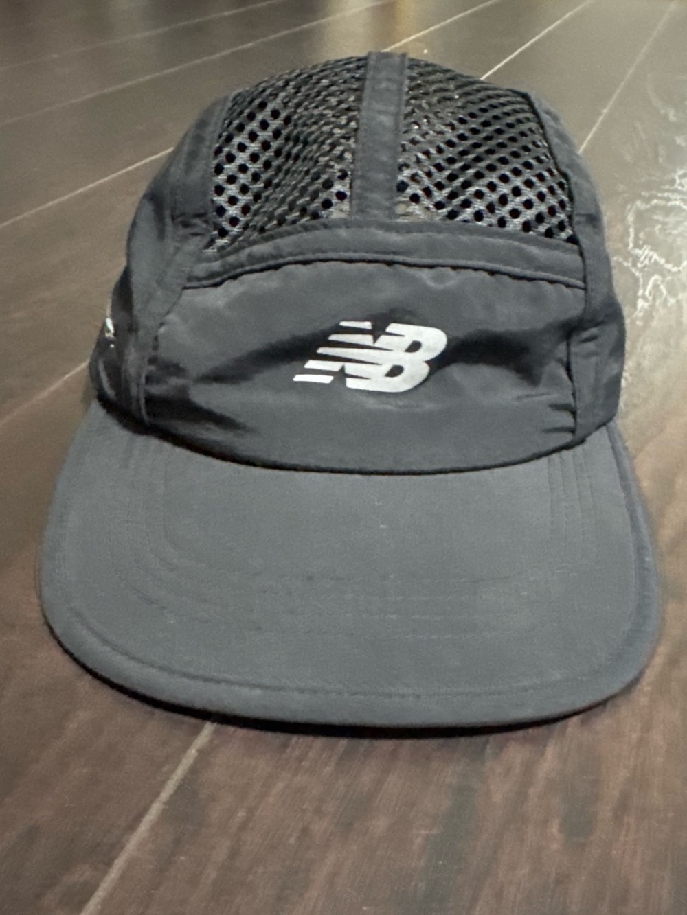 New Balance Black Mesh Vent Cap with Reflective Logo